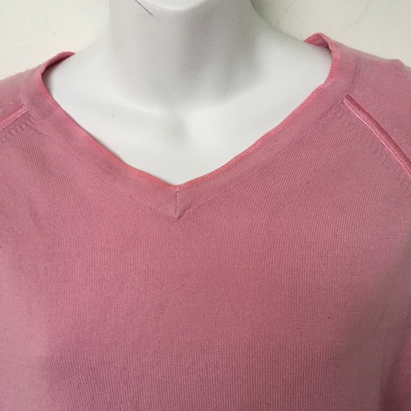 Ian Poulter Design Sweater V Neck Pullover Size M Pink 100% Merino Wool - Picture 2 of 7
